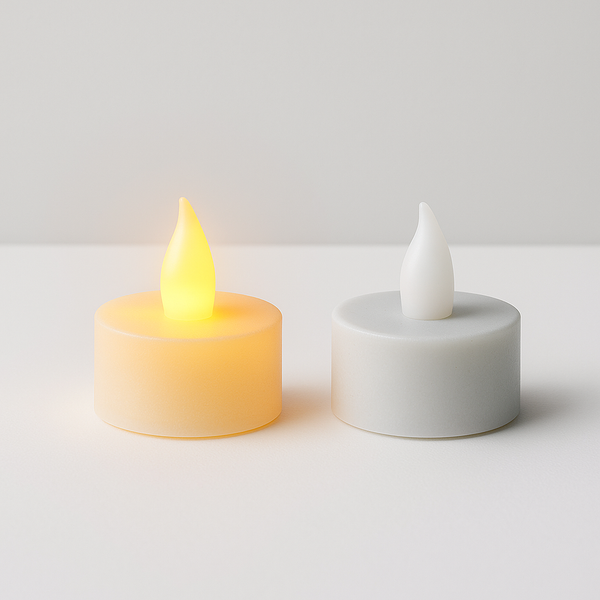 זוג נרות לד עם להבה מדמה אש - כולל סוללות