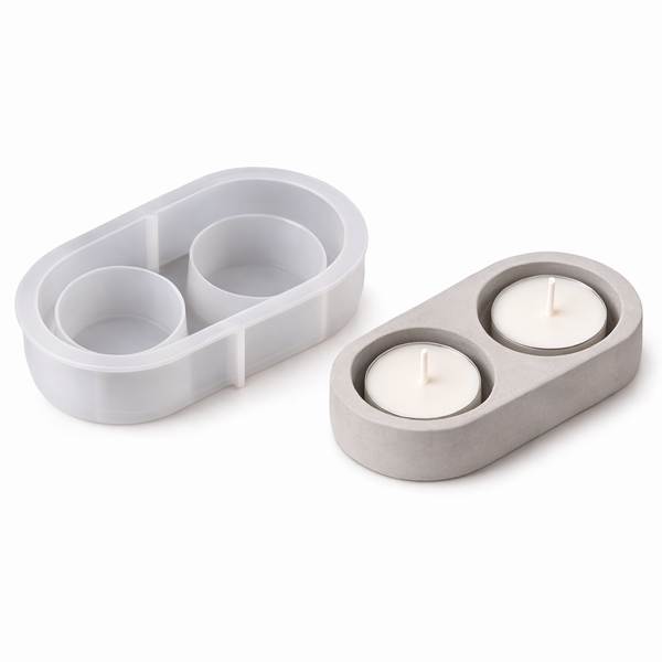 תבנית סיליקון -פמוט זוגי לנרות